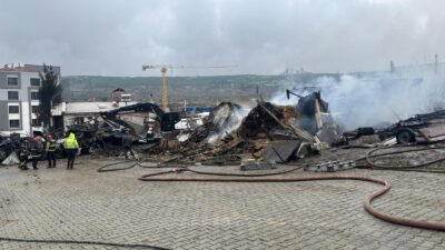 Erol POLAT/DİLOVASI(Kocaeli),(DHA) – KOCAELİ’nin Dilovası ilçesinde ahırda çıkan yangında 80