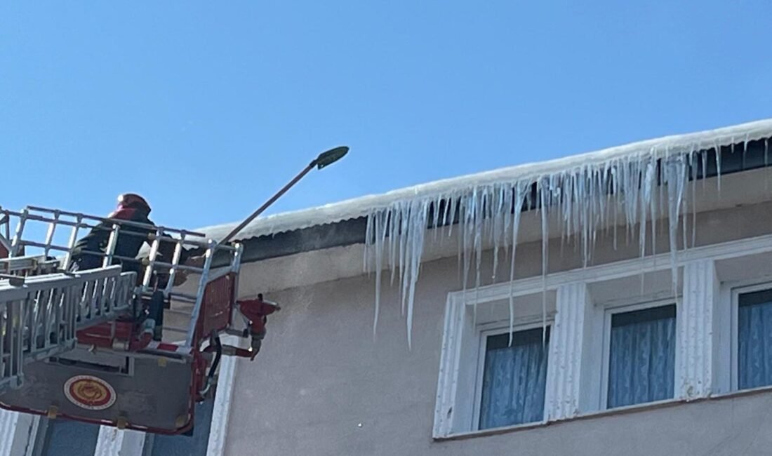 Deniz BAŞLI/ARDAHAN, (DHA)- ARDAHAN'da etkili olan soğuklarda bazı binaların çatı