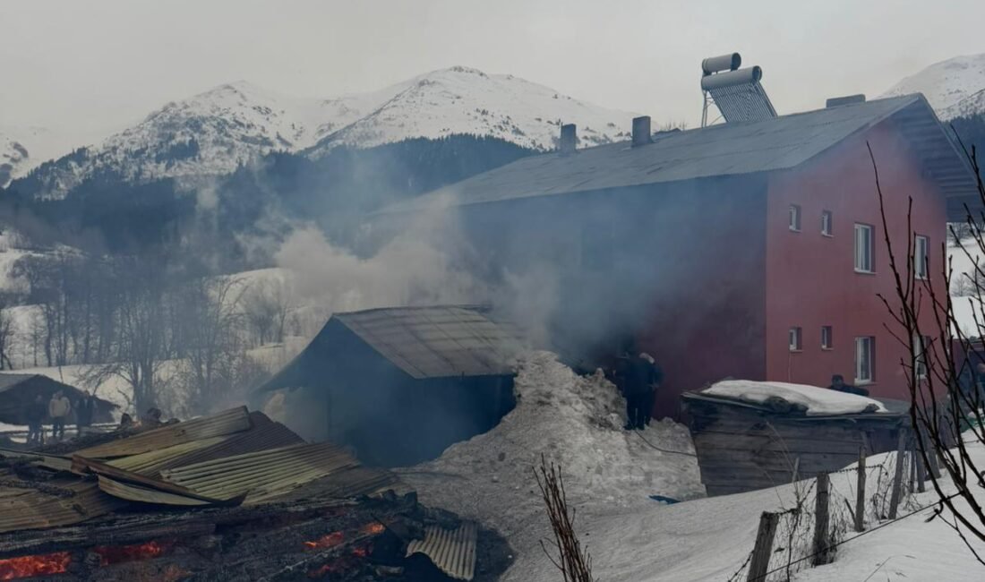 Nurbay USTA/ ŞAVŞAT(Artvin), (DHA)- ARTVİN’in Şavşat ilçesinde çıkan yangında ahşap