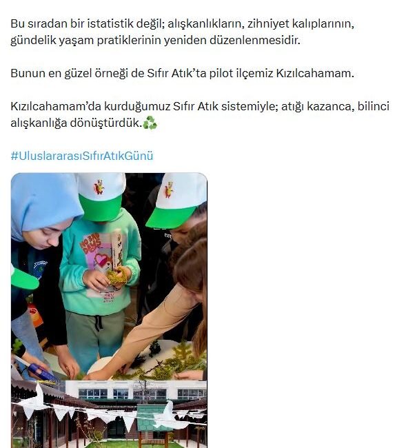 ANKARA, (DHA)- ÇEVRE, Şehircilik ve İklim Değişikliği Bakanı Murat Kurum,