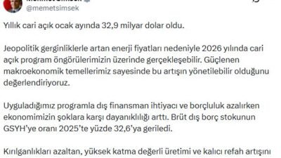 ANKARA, (DHA)- HAZİNE ve Maliye Bakanı Mehmet Şimşek, "Jeopolitik gerginliklerle