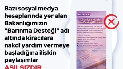 ANKARA, (DHA)- AİLE ve Sosyal Hizmetler Bakanlığı, 'barınma desteği' adı