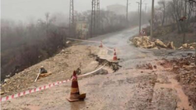 YOLLARDA ÇÖKME, KÖPRÜDE HASAR Diyarbakır’da etkili olan sağanak yağış nedeniyle