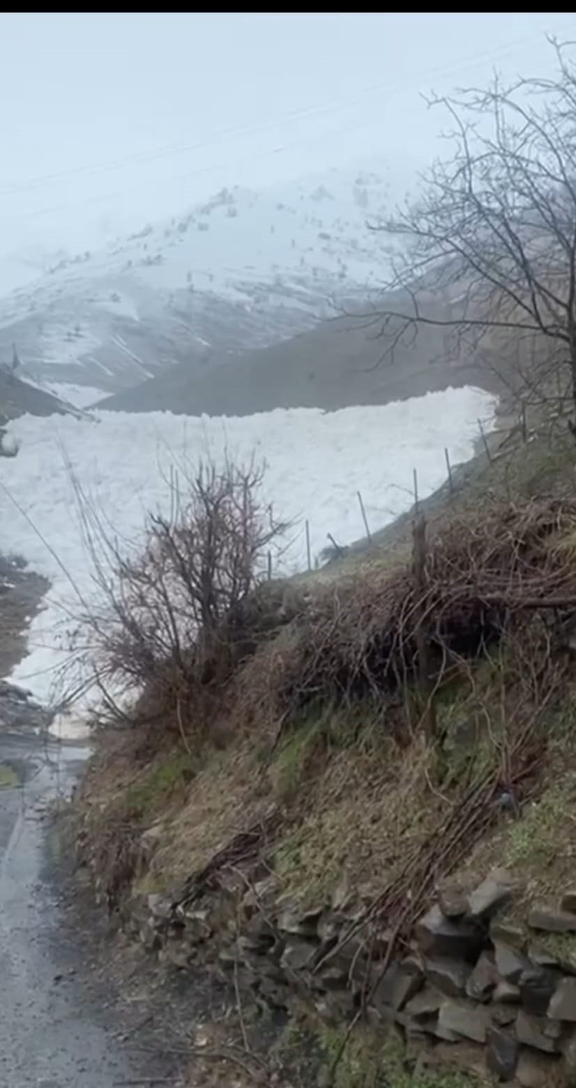 KÖYE DÜŞEN ÇIĞ SANİYE SANİYE GÖRÜNTÜLENDİ Hakkari'nin Yukarı Akkaya köyü