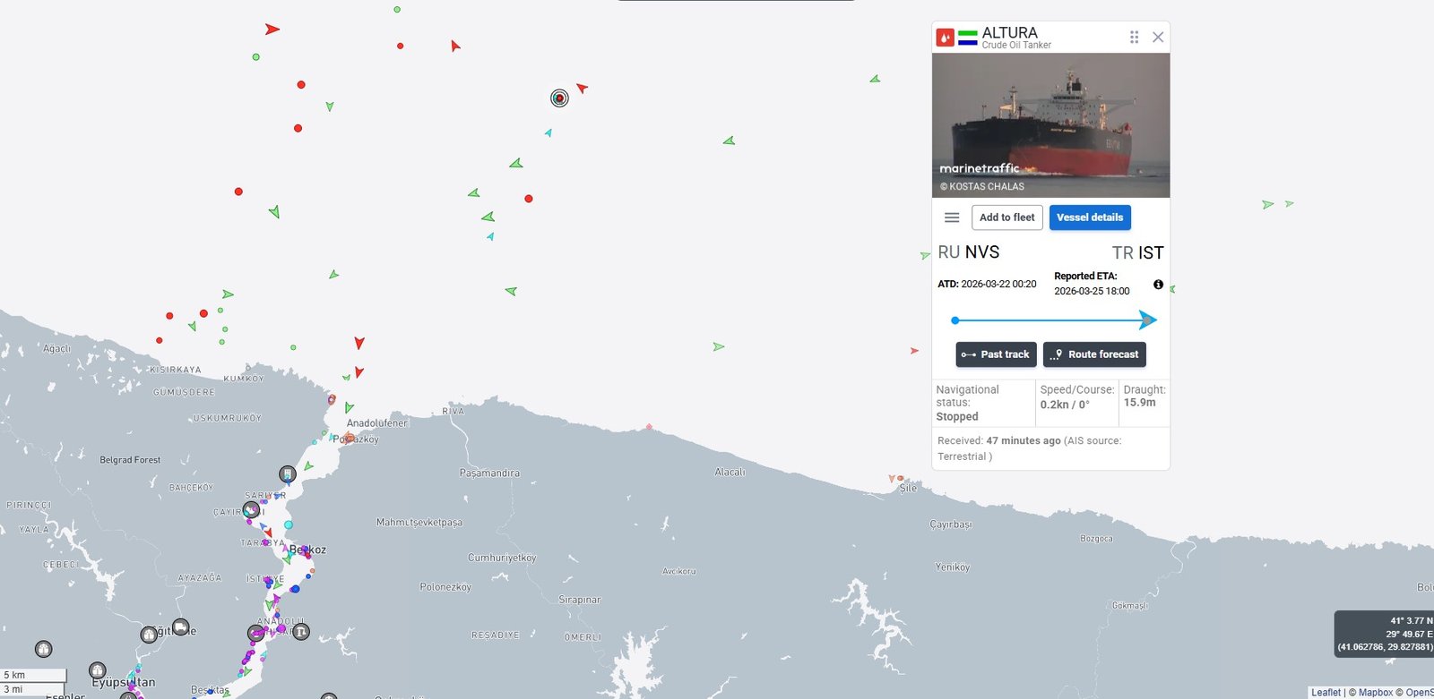 İSTANBUL (DHA)-Rusya'dan yola çıkan Sierra Leon bayraklı Türk ham petrol