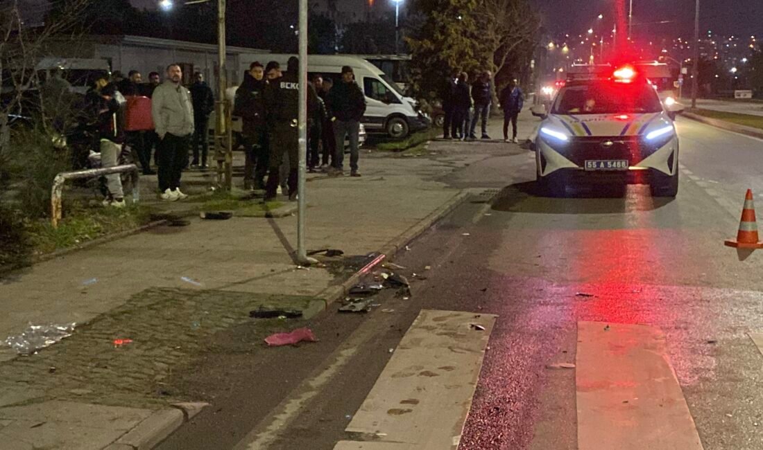 Emre ÖNCEL/SAMSUN, (DHA)- SAMSUN’un İlkadım ilçesinde motosiklet ile minibüsün çarpıştığı