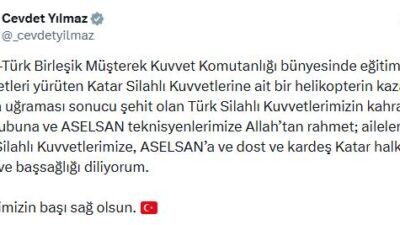 CEVDET YILMAZ'DAN TAZİYE MESAJI Cumhurbaşkanı Yardımcısı Cevdet Yılmaz, helikopter kazasında