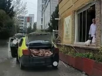 Emre ÖNCEL/SAMSUN, (DHA)- SAMSUN’un Atakum ilçesinde taksinin bagajındaki etlerin taşındığı
