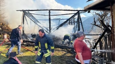 Bünyamin KARACAN/ TOSYA(Kastamonu), (DHA)- KASTAMONU'nun Tosya ilçesinde çıkan yangında samanlık