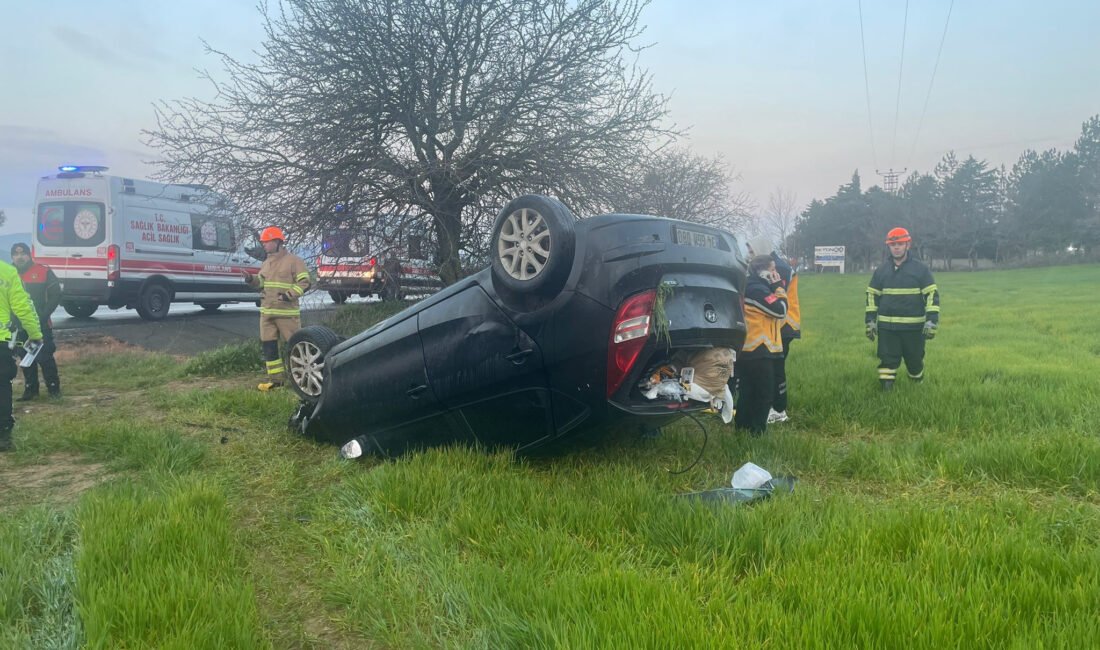 Ünsal YÜCEL/KEŞAN (Edirne), (DHA)- EDİRNE’nin Keşan ilçesinde yoldan çıkarak takla