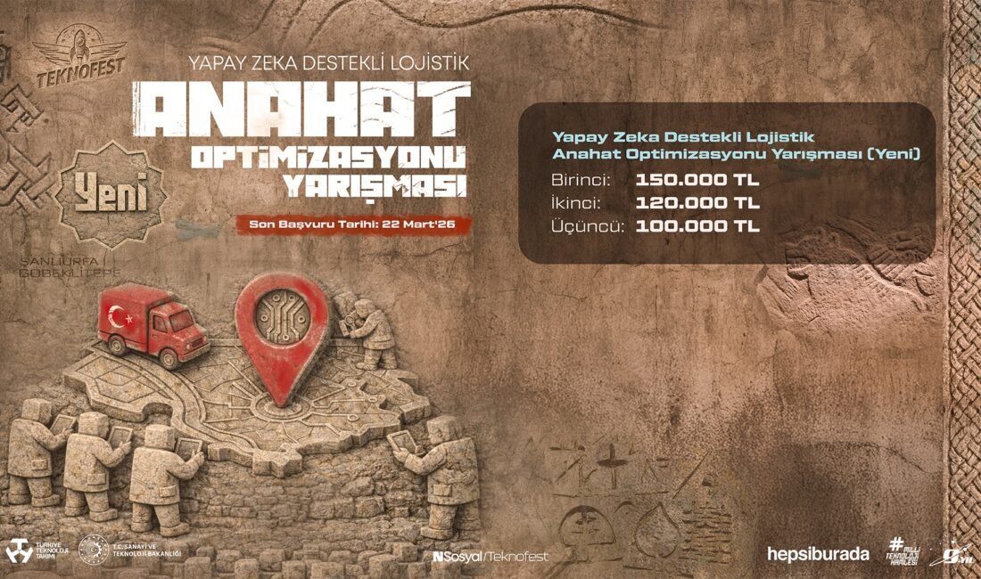 ‘Yapay Zeka Destekli Lojistik Anahat Optimizasyonu Yarışması’na başvurular başladı İSTANBUL, (DHA)- TEKNOFEST Havacılık, Uzay ve Teknoloji Festivali kapsamında Hepsiburada