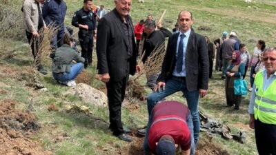 (RHA)- Kayseri’nin Özvatan ilçesinde, Münih Küpeliler Derneği öncülüğünde fidan dikim