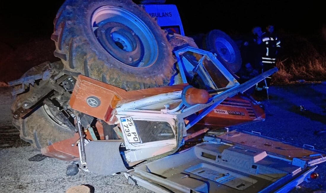 Dursun Murat AYDIN/ OLTU(Erzurum), (DHA)-ERZURUM’un Oltu ilçesinde ambulans, önünde giden