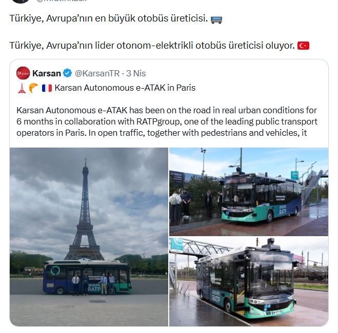 ANKARA, (DHA)- SANAYİ ve Teknoloji Bakanı Mehmet Fatih Kacır, Karsan'ın