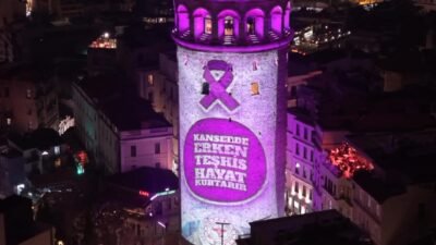 İSTANBUL, (DHA)- İstanbul'un simge yapılarından Galata Kulesi, 'Kanserde erken teşhis