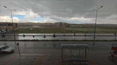 MİDYAT’TA DOLU ETKİLİ OLDU Mardin’in Midyat ilçesinde dolu ve sağanak