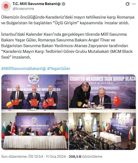Ruken KADIOĞLU/ANKARA, (DHA)- MİLLİ Savunma Bakanlığı (MSB), Türkiye'nin Karadeniz'e yönelik