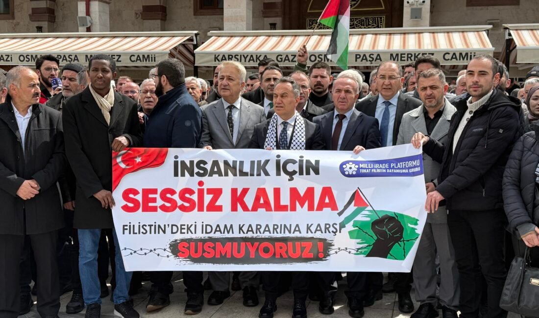 Tokat’ta İsrail’in ‘idam yasası’na tepki eylemi Fatih YILMAZ/TOKAT, (DHA)- TOKAT’ta Milli İrade Platformu üyeleri, İsrail’in ‘İdam