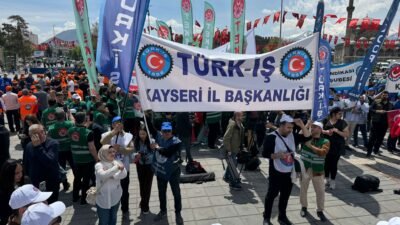 (RHA)- Kayser’de Türkiye İşçi Sendikaları Konfederasyonu (TÜRK-İŞ) 1 Mayıs Emek