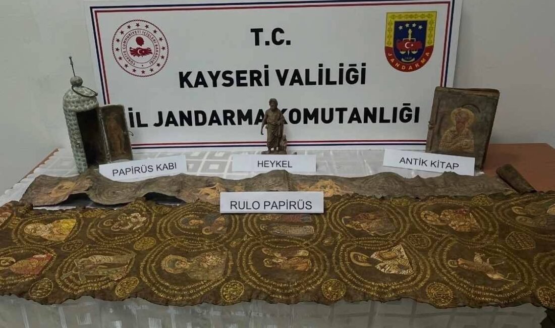 (RHA)- Kayseri’de, jandarma ekipleri tarihi eser kaçakçılığı yaptığı belirlenen 1