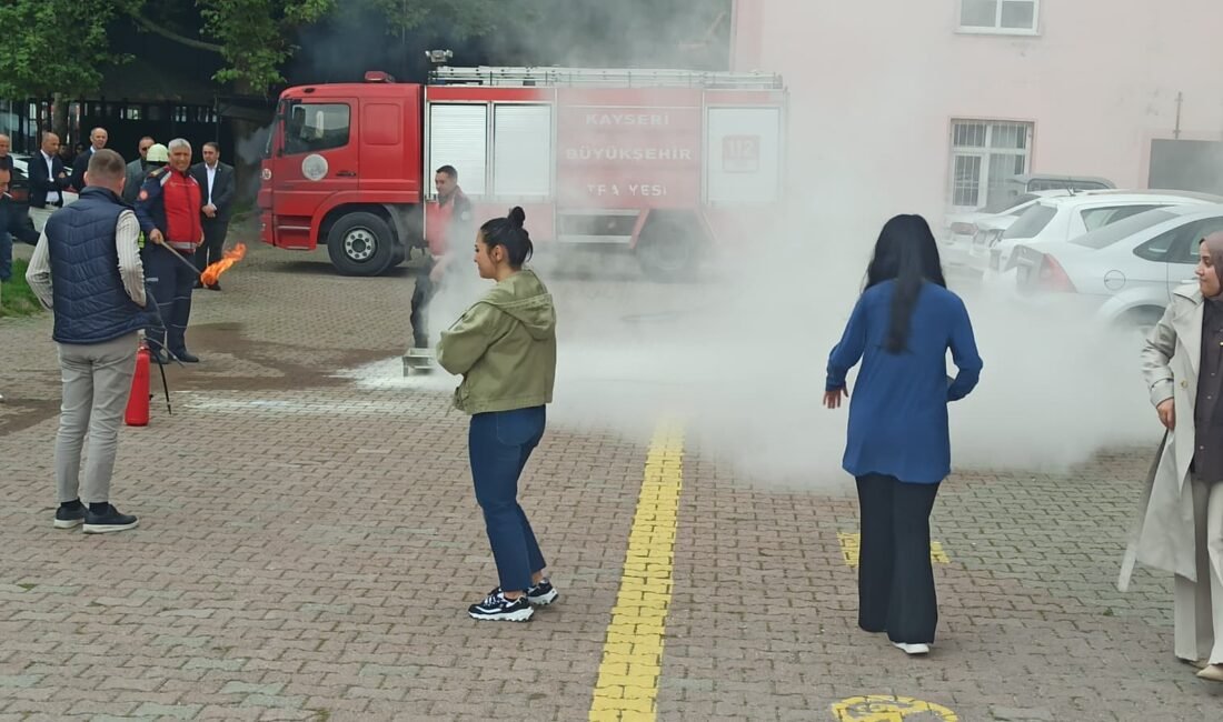 (RHA)- Yahyalı Kaymakamlığı tarafından düzenlenen yangın tatbikatında, personel olası yangınlara