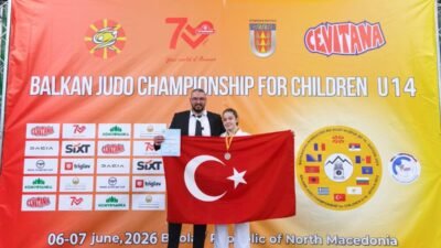 (RHA)- Kuzey Makedonya’da düzenlenen U14 Balkan Judo Şampiyonası’nda mücadele eden
