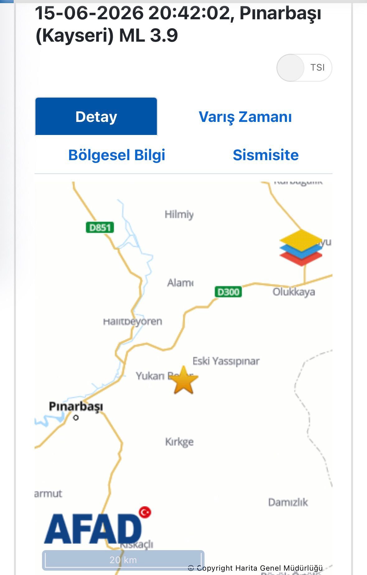 (RHA)- Kayseri’nin Pınarbaşı ilçesinde 1 dakika arayla 2,8 ve 3,9