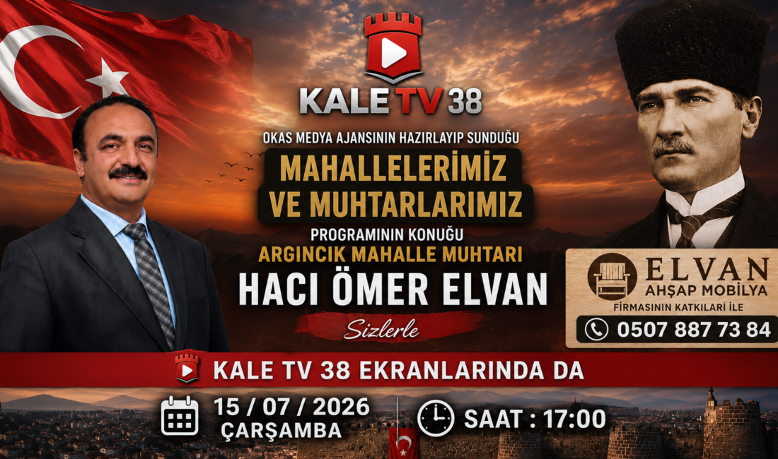 Mahallelerimiz Ve Muhtarlarımız Programı Konuğu Argıncık Muhtarı Hacı Ömer Elvan Argıncık Mahallesi’nin nabzı KALE TV 38’de atıyor.Muhtar Hacı Ömer Elvan